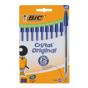 Bic Pkt 10 Cristal Ballpoint Pens – Blue